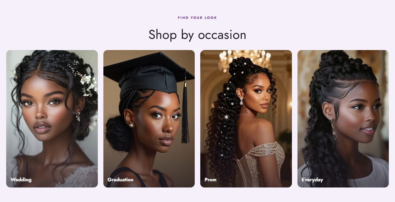 Shop by occasion: Wedding, Graduation, Prom and Everyday cards.