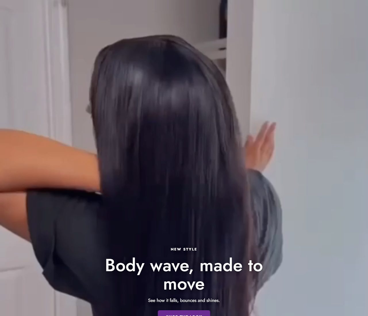 Video hero with eyebrow, heading, text and button over a looping video.